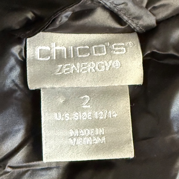 Chico's Zenergy Lightweight Quilted Puffy Vest Size 2 12 14 Large Black - Picture 7 of 9
